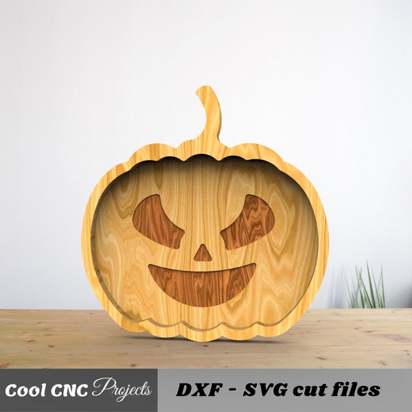 Halloween Pumpkin Serving Plate CNC Files For Wood CNC File CNC Router File (dwg cdr dxf svg eps pdf ai)