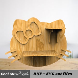 Fichiers CNC étagère chat pour fichier CNC bois fichier de routeur CNC (dwg cdr dxf svg eps pdf ai)