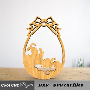 Easter Egg Bunny Wall Door Hang CNC Files For Wood CNC File CNC Router File (dwg cdr dxf svg eps pdf ai)