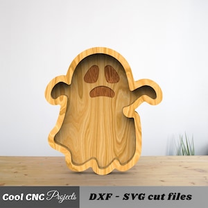 Halloween Ghost Serving Plate CNC Files For Wood CNC File CNC Router File (dwg cdr dxf svg eps pdf ai)