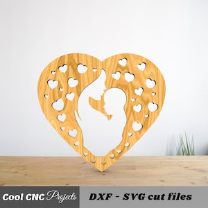 Mom And Baby Wall Hang Mother's Day CNC Files For Wood CNC File CNC Router File (dwg cdr dxf svg eps pdf ai)