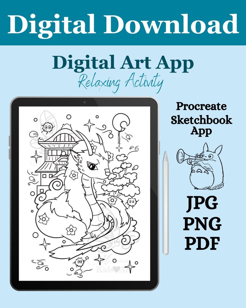 Studio Ghibli Coloring Page, Spirited Away, Kids & Adult Coloring