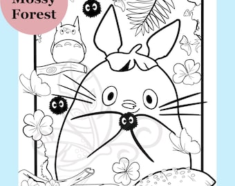 Totoro Colouring Page: Studio Ghibli Anime Art (Digital Download)