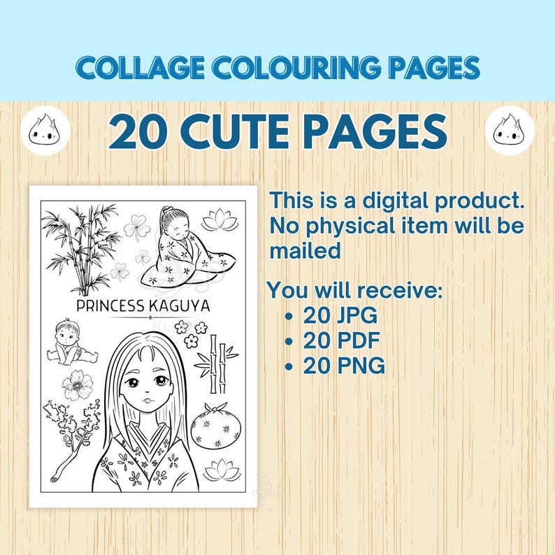 20 pagine da colorare anime nostalgiche: arte fantasy giapponese kawaii (stampabile) immagine 2