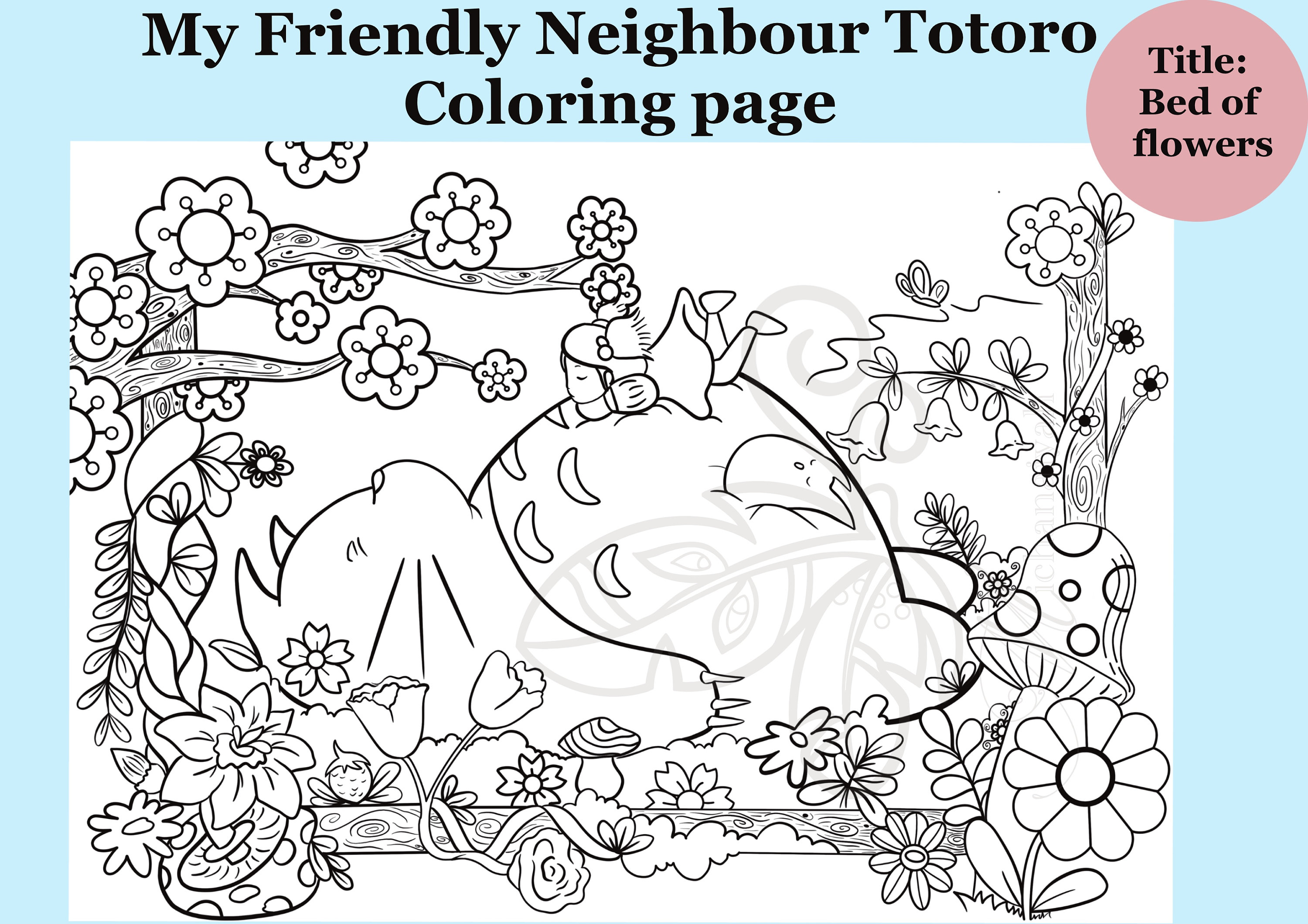 Studio Ghibli Coloring Page /totoro /instant Download/digital Drawing