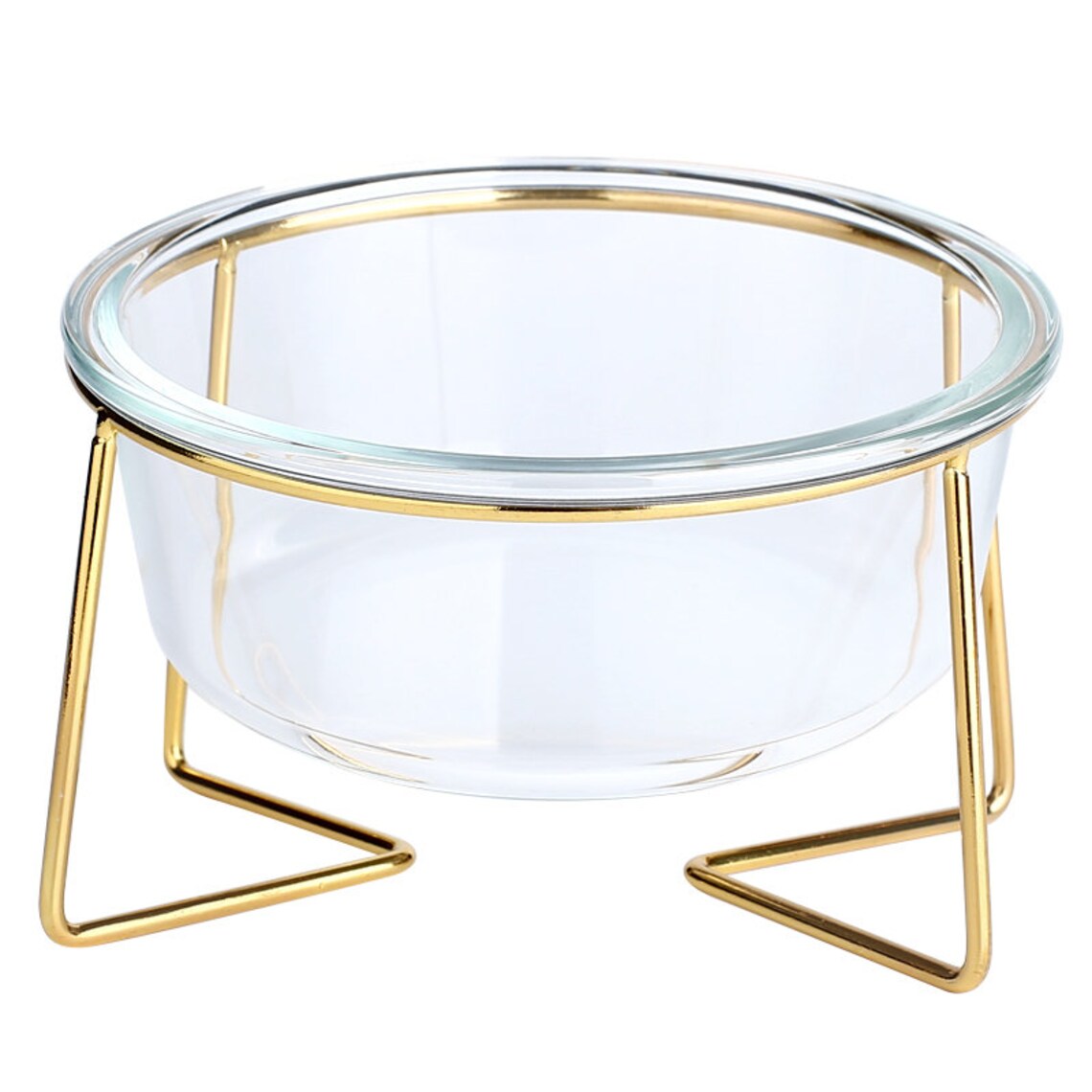 Modern Minimalist Dog Bowl Glass Pet Bowl with gold stand Etsy
