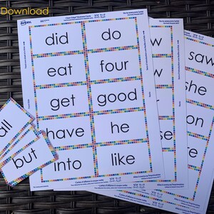 Dolch Sight Words Rainbow Flashcards - K