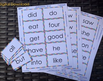 Dolch Sight Words Rainbow Flashcards - K