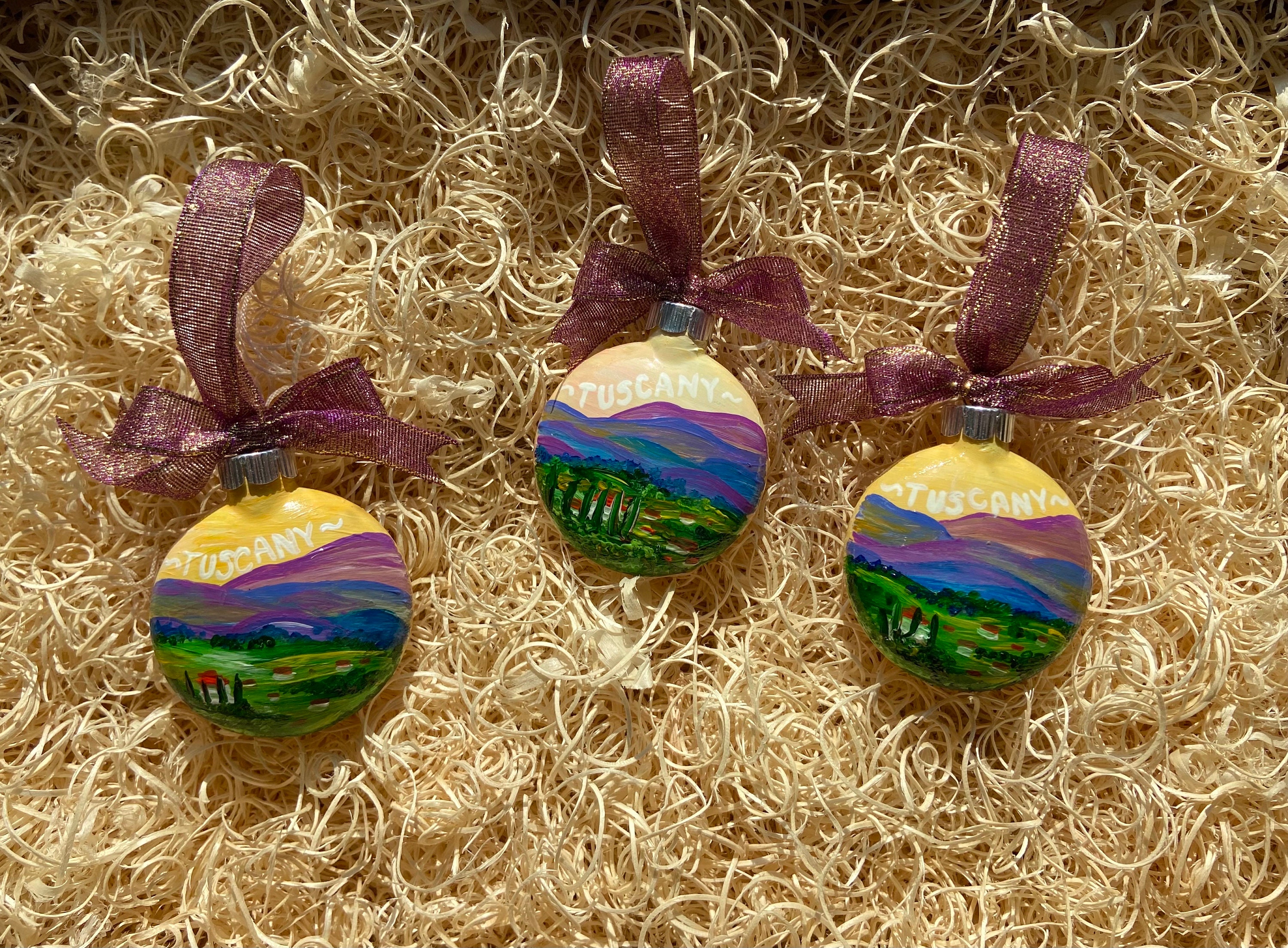 Tuscany Glass Disc Ornament Etsy