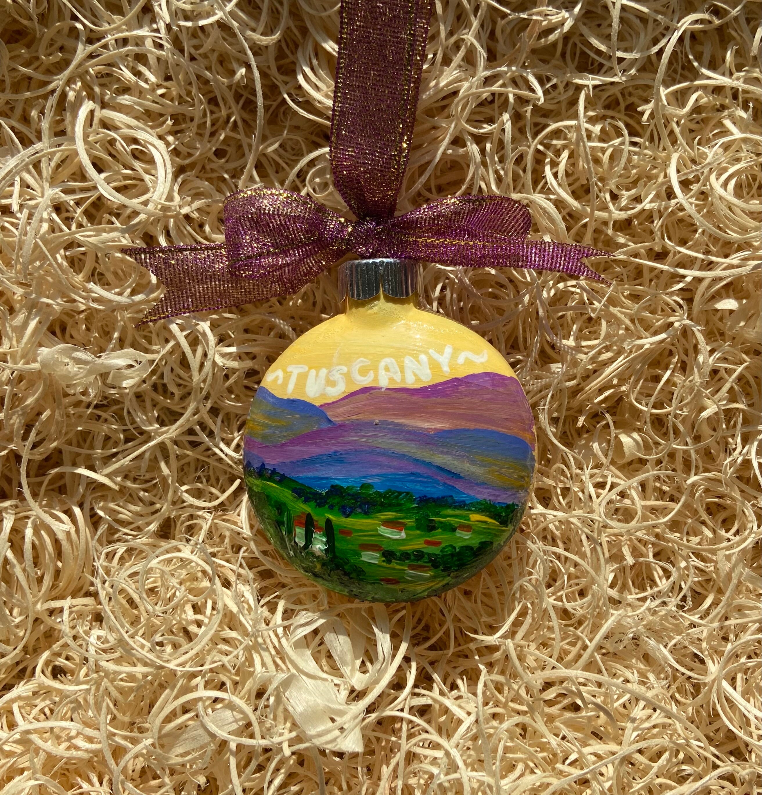 Tuscany Glass Disc Ornament Etsy