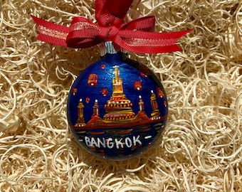 Bangkok glazen schijf ornament 2,5 inch