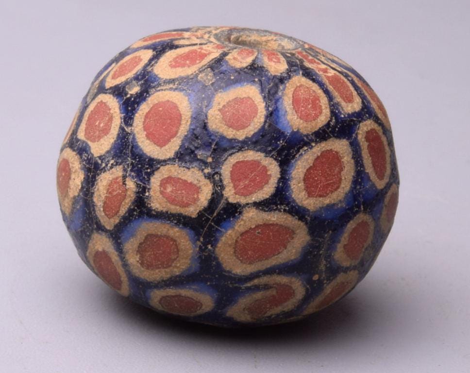 FAKE JATIM , replica of ancient millefiori mosaic glass bead from East Java, Indonesia