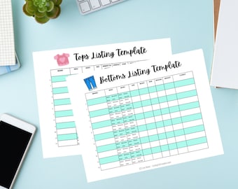 Printable Listing Templates For Resellers Sellers On eBay, Poshmark, Mercari, Kidizen