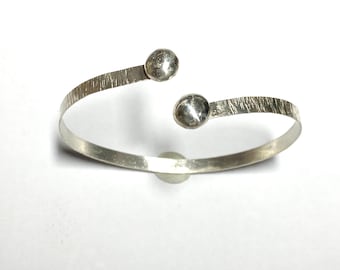 Handmade silver cuff, Silver 925 bracelet,Gift for her,Textured Cuff, Mother’s Day gift,gift for him