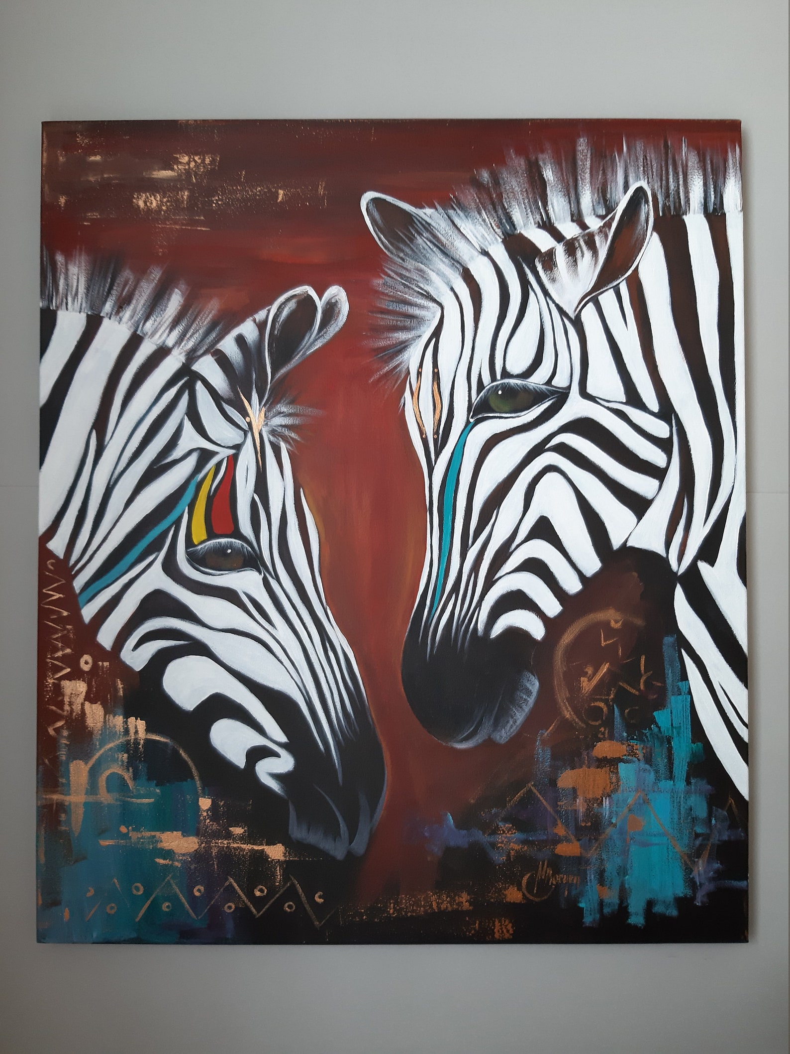 Original Acrylbild ein Tiere Acrylkunst Tiermalerei - Etsy.de