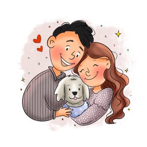 Custom portrait from photo, Custom family portrait, Custom cartoon portrait, Instant download family portrait, Digital cartoon portrait