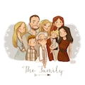 Custom portrait from photo, Custom family portrait, Custom cartoon portrait, Instant download family portrait, Digital cartoon portrait
