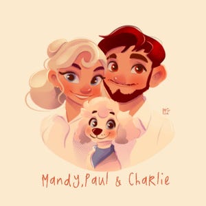Custom portrait from photo, Custom family portrait, Custom cartoon portrait, Instant download family portrait, Digital cartoon portrait