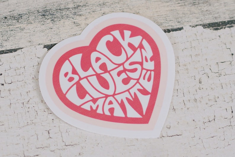 Waterproof Protest Decal Feminist Gift Equality Sticker Retro Heart Vinyl Sticker Black Lives Matter Sticker BLM Sticker