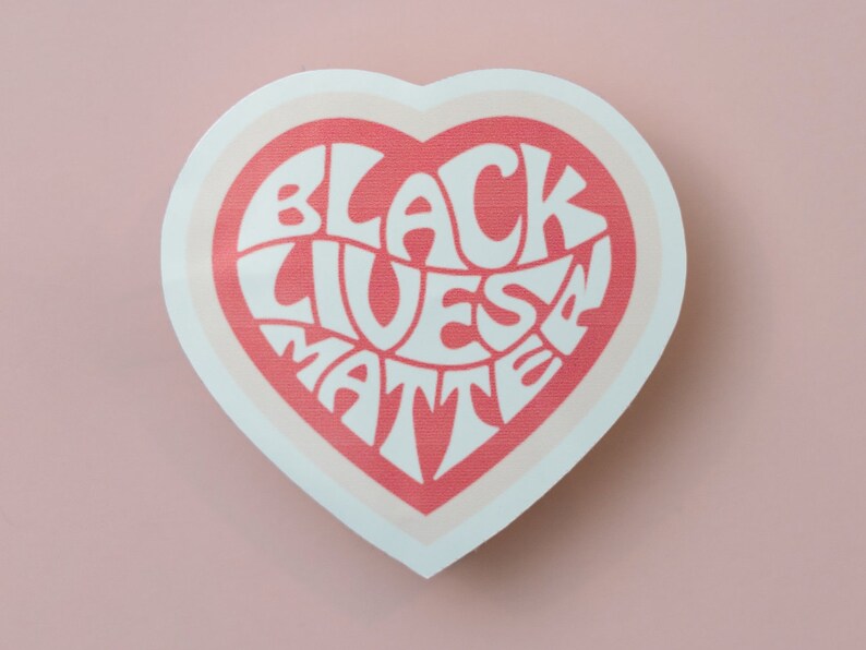Waterproof Protest Decal Feminist Gift Equality Sticker Retro Heart Vinyl Sticker Black Lives Matter Sticker BLM Sticker