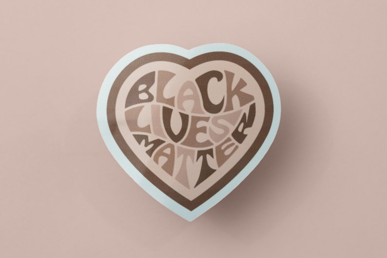 Waterproof Protest Decal Feminist Gift Equality Sticker Retro Heart Vinyl Sticker Black Lives Matter Sticker BLM Sticker