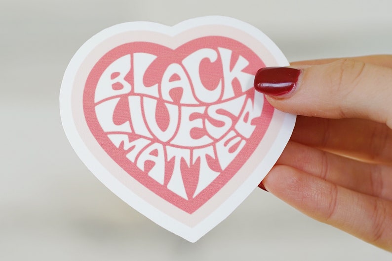 Waterproof Protest Decal Feminist Gift Equality Sticker Retro Heart Vinyl Sticker Black Lives Matter Sticker BLM Sticker