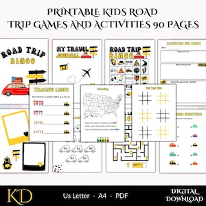 Printable Mega Kids Road Trip Games and Activities | Family Travel Printable | Road Trip Planner | Kids Travel games PDF | Bingo & Car Games