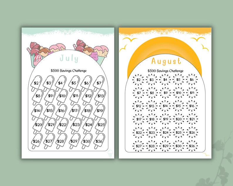 Monthly Savings Tracker Printable Budget : Save Money and Reach Your