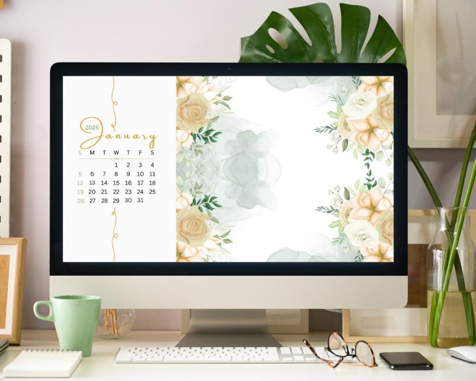 2025 Calendar Desktop Wallpaper Organizer, 2025 Calendar Wallpaper