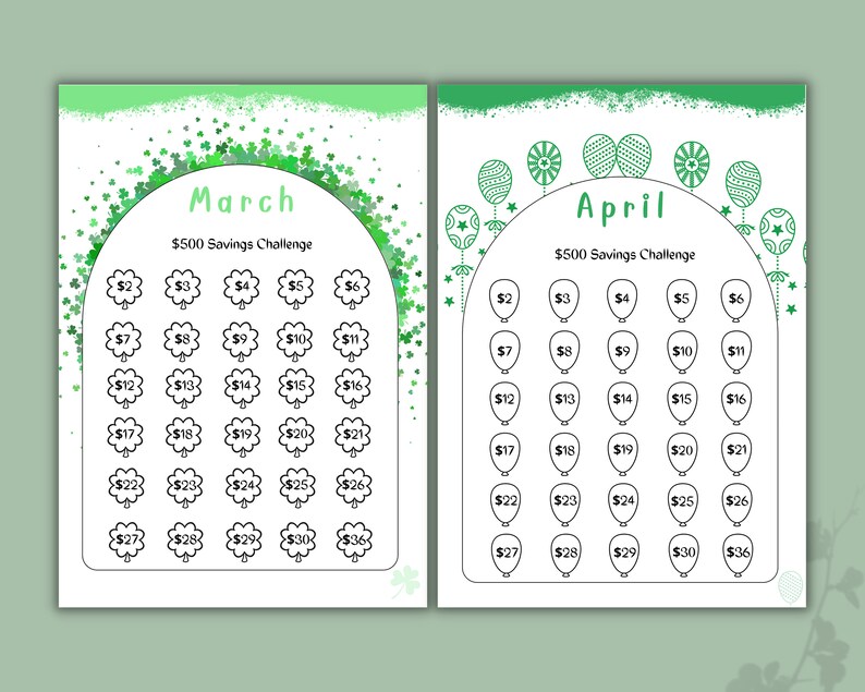 Monthly Savings Tracker Printable Budget : Save Money and Reach Your