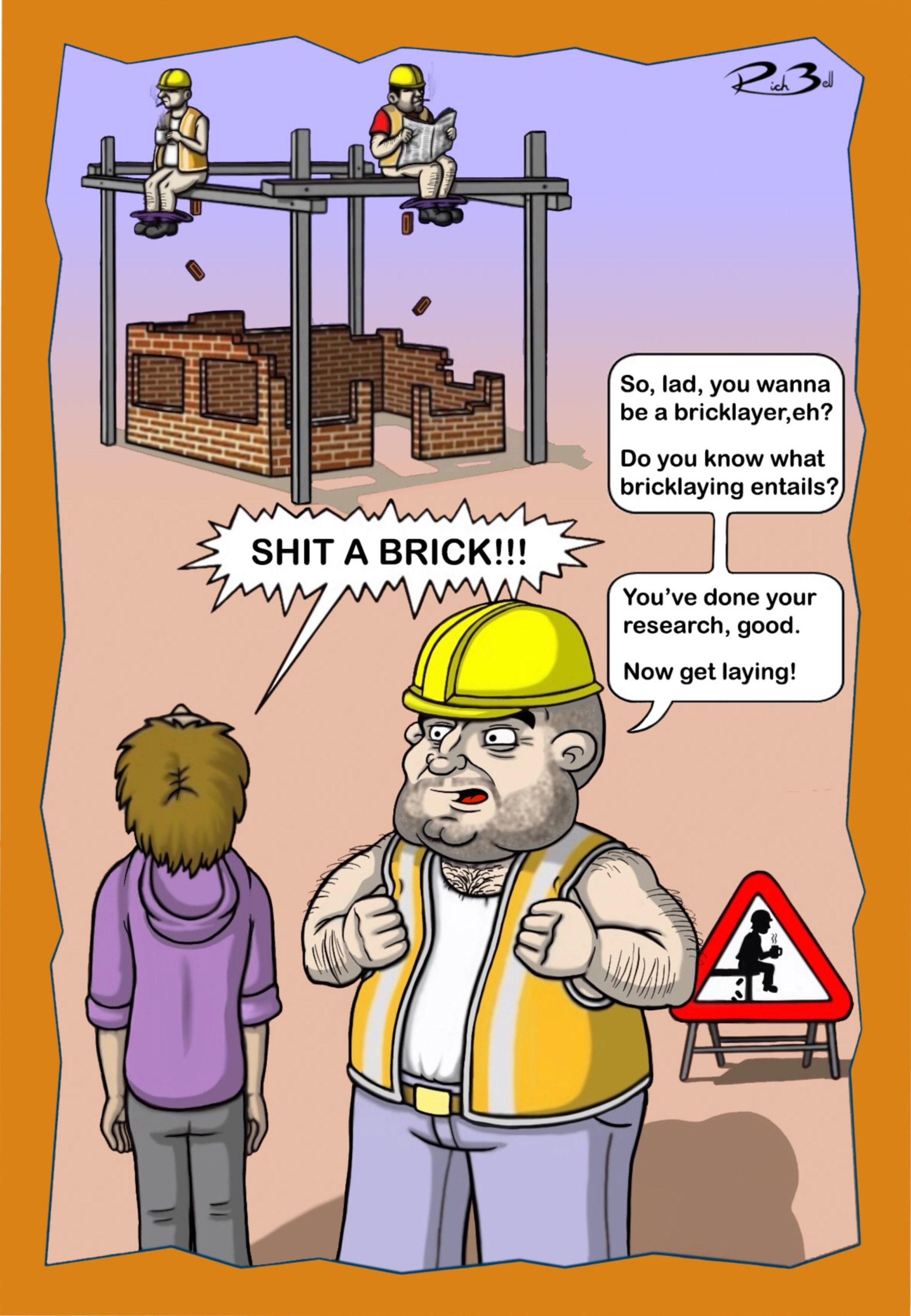 Bricklaying Shit a Brick Card/ Funny Builder Jokes / Etsy