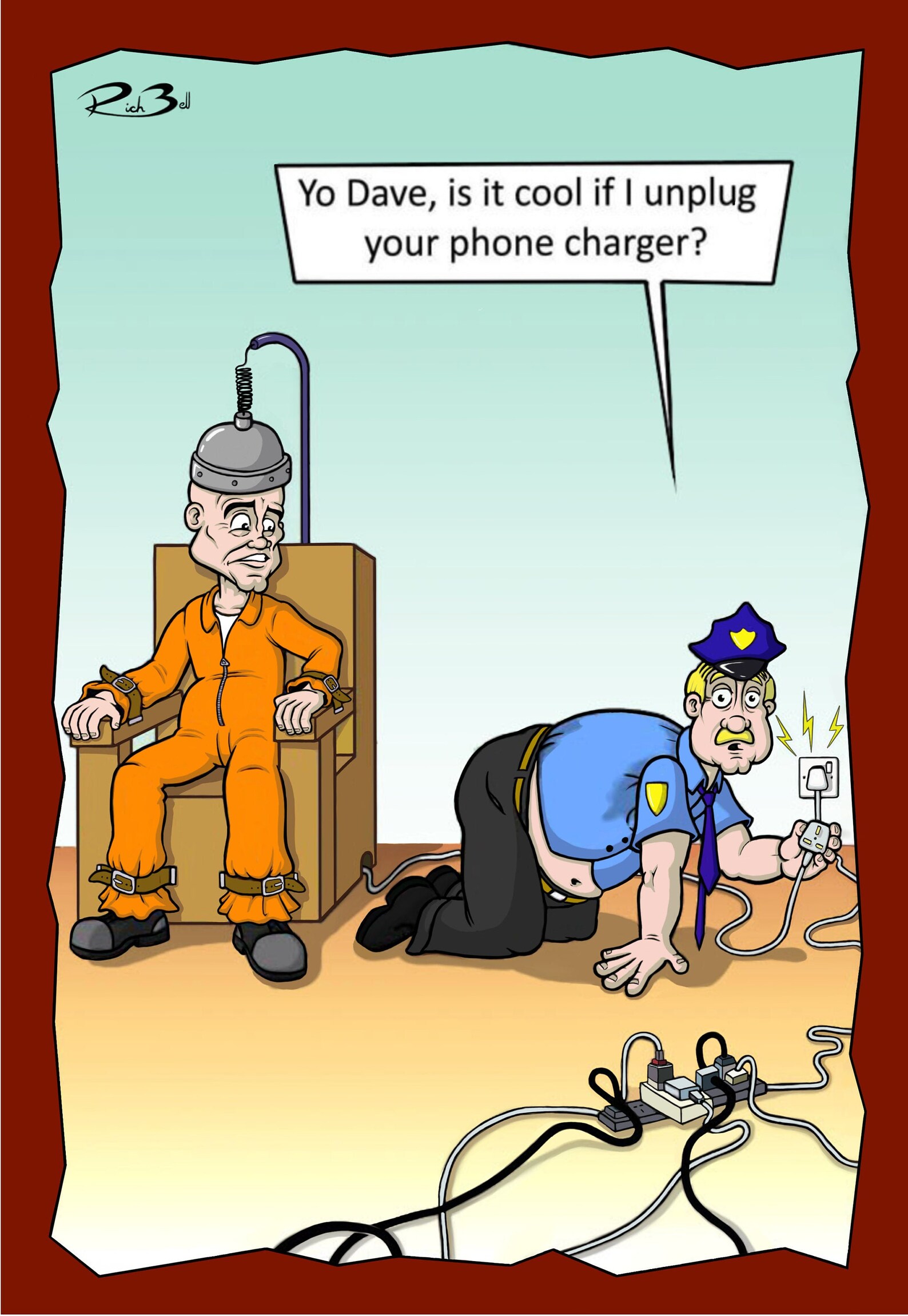 Electric chair / birthday card / funny joke / dark humour / Etsy