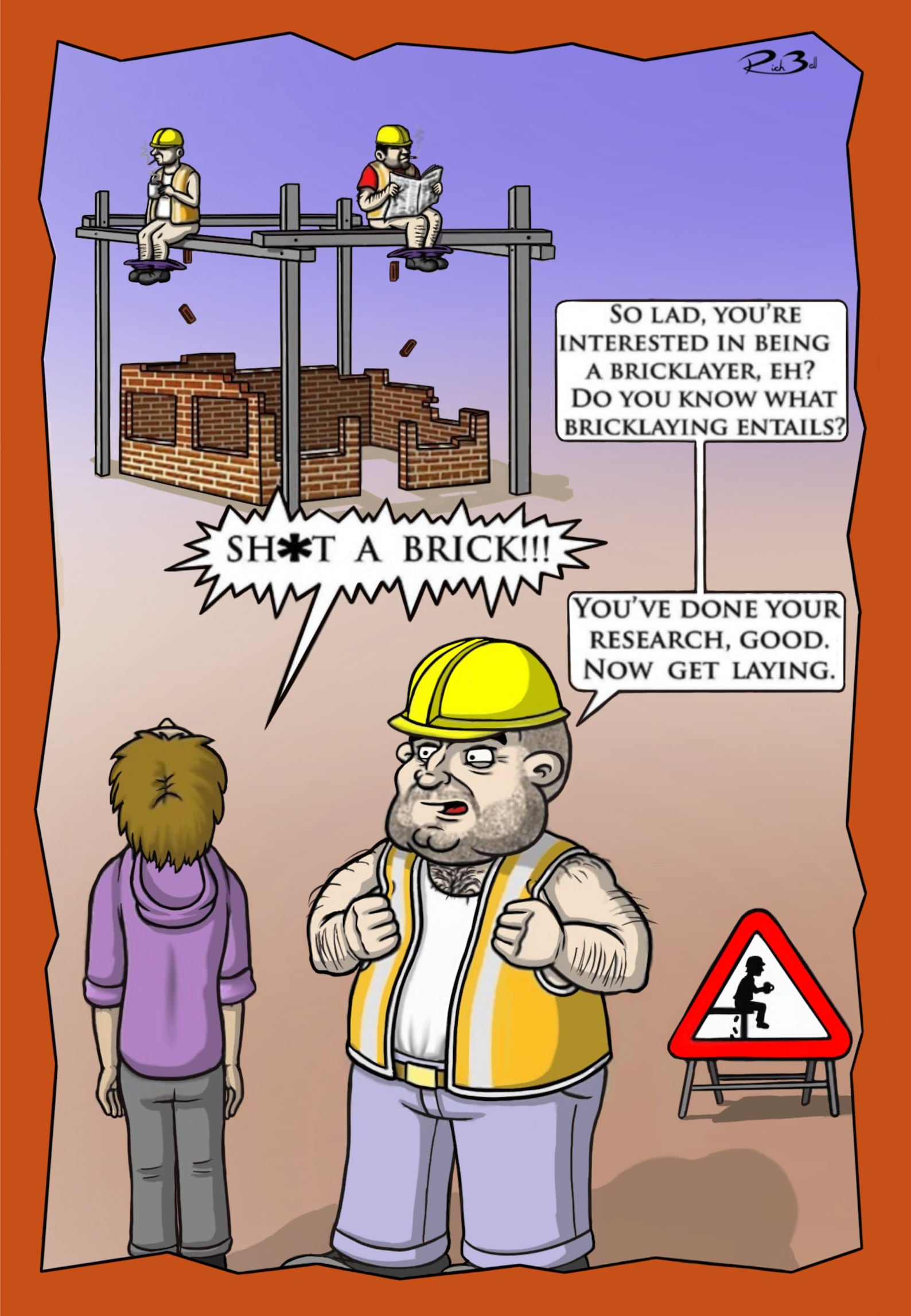 Bricklaying Shit a Brick Card/ Funny Builder Jokes / Etsy