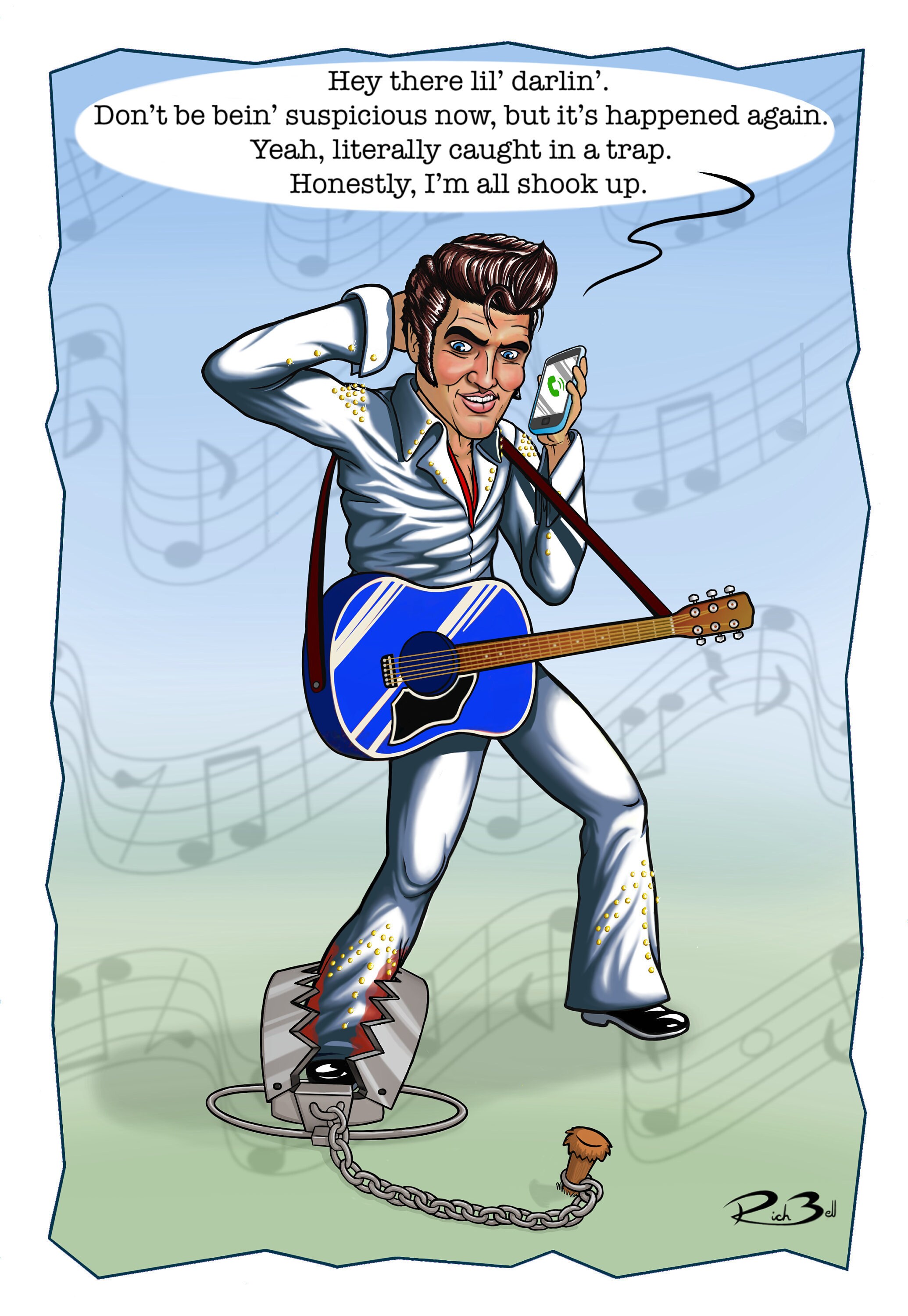 Elvis Presley caught in a trap card / funny cards / birthday Etsy