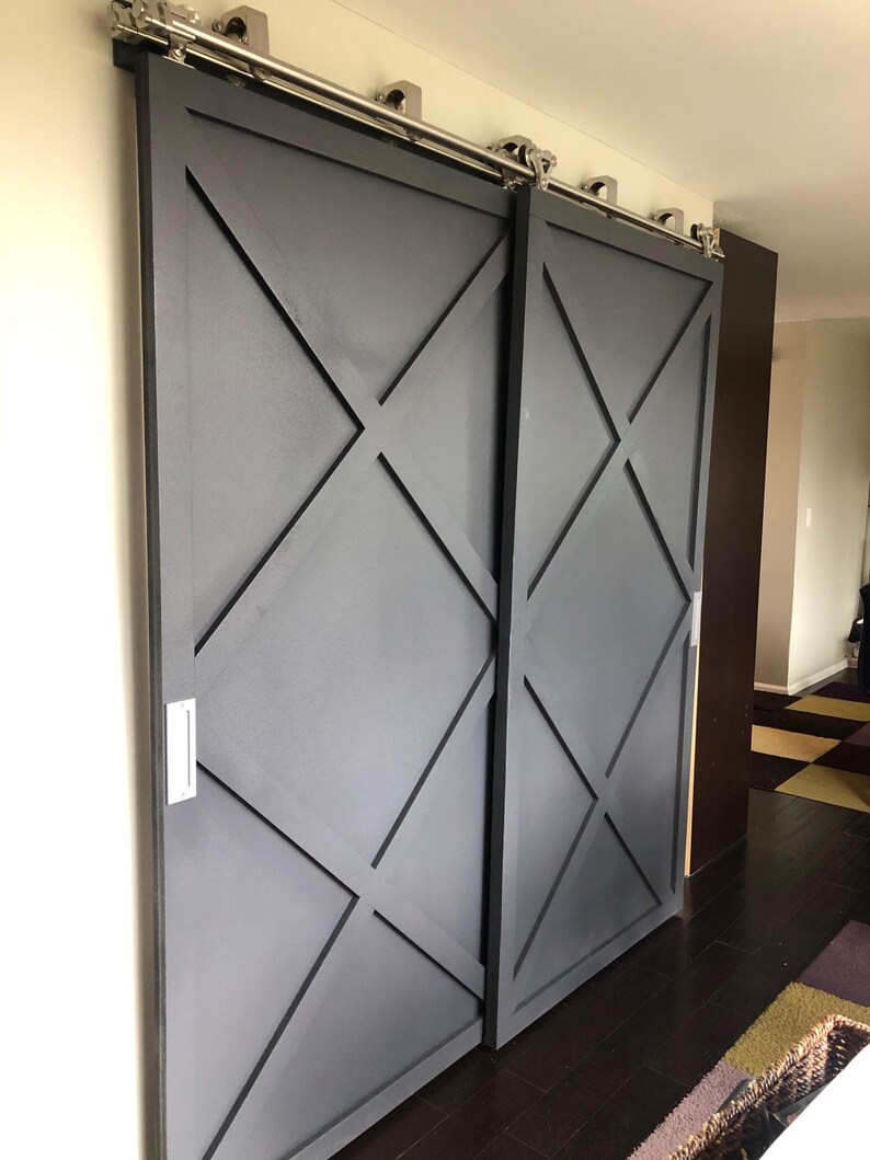 Custom Made Double X Farmhouse Sliding Barn Doors Contemporary Modern