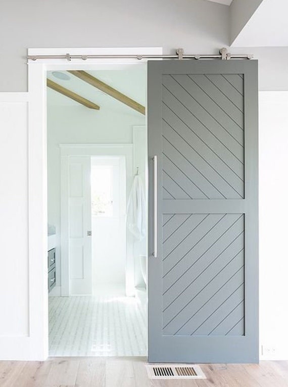Custom Made Cypress Chevron Farmhouse Sliding Barn Door Etsy