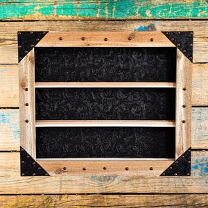 Belt Buckle Display Case - Tooled Faux Leather Background
