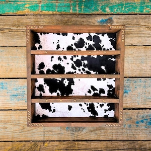 Belt Buckle Display / Faux Cowhide Background