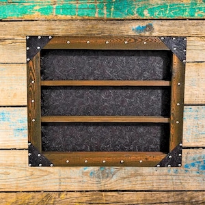 Belt Buckle Display Case - Tooled Faux Leather Background