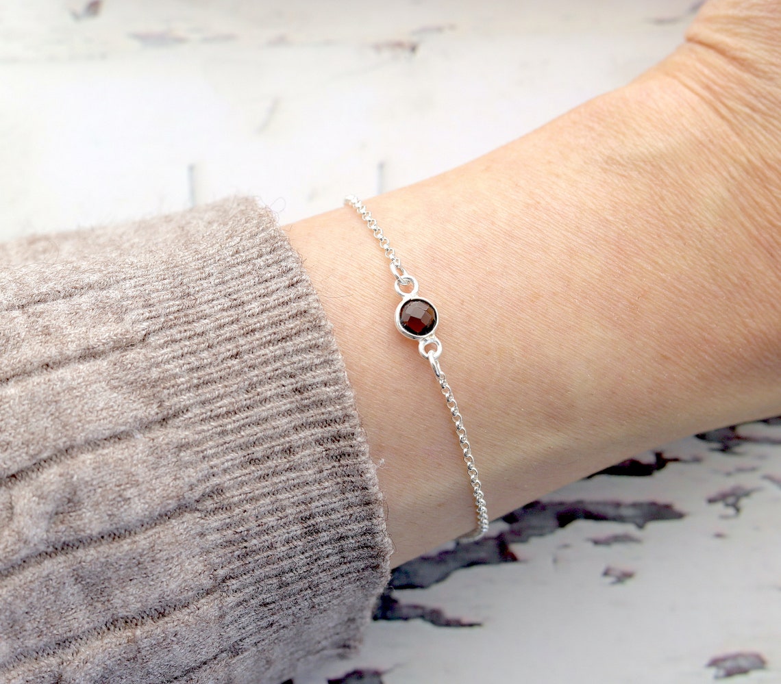 Smoky Quartz Bracelet, Silver Smoky Quartz Bracelet, Dainty Smoky Quartz Bracelet, Silver, Jewelry, Gift for Her image 6