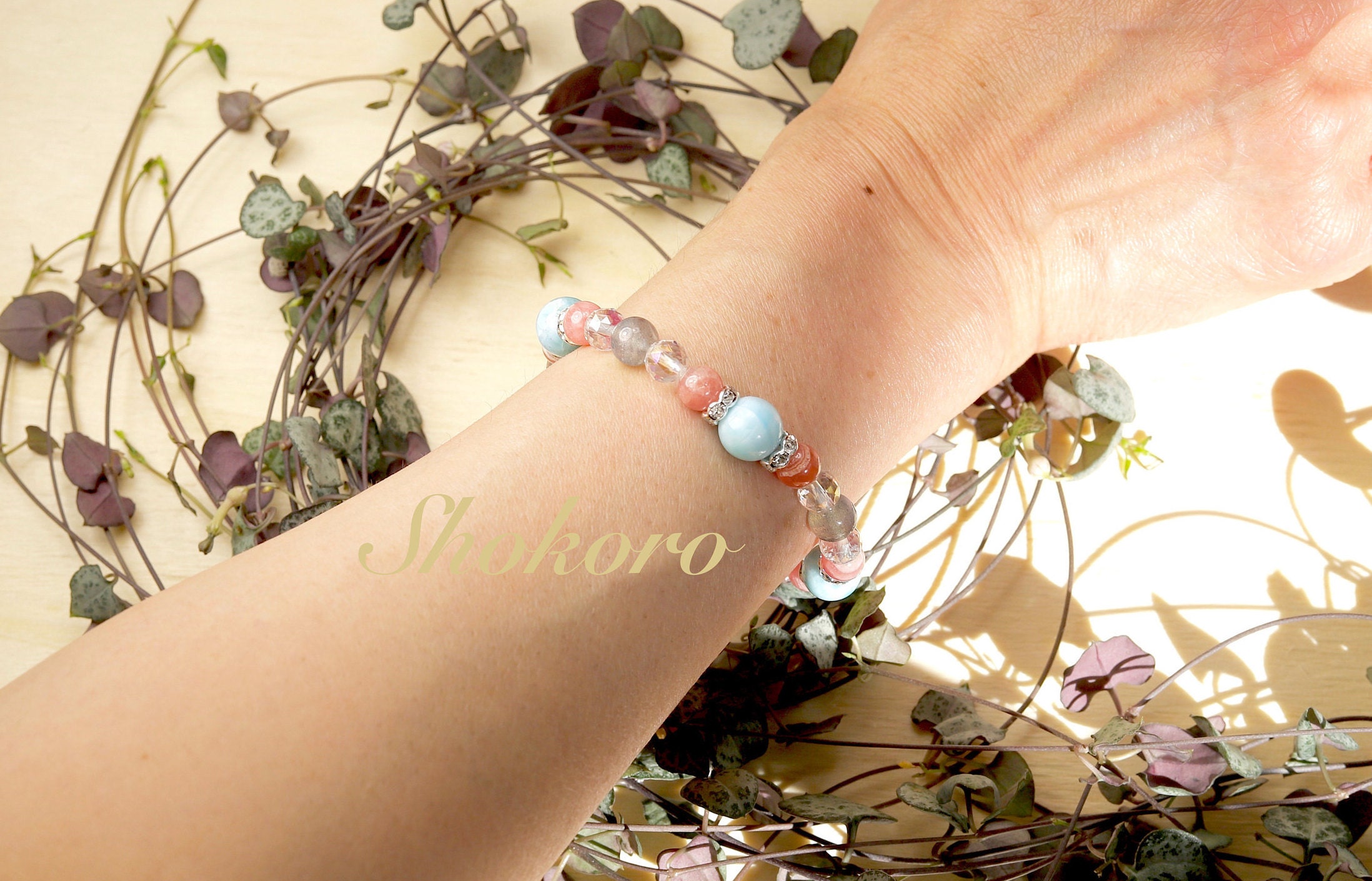 Bracelet En Tourmaline Arc-en-ciel Dorée, Plaqué Or Jaune - Pierre Naturelle Et Amazonite - Neuf Avec étiquettes
