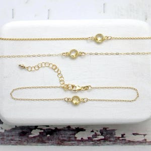 Citrine Gemstone Bracelet: Natural Birthstone, 14k Gold Filled Custom Chain