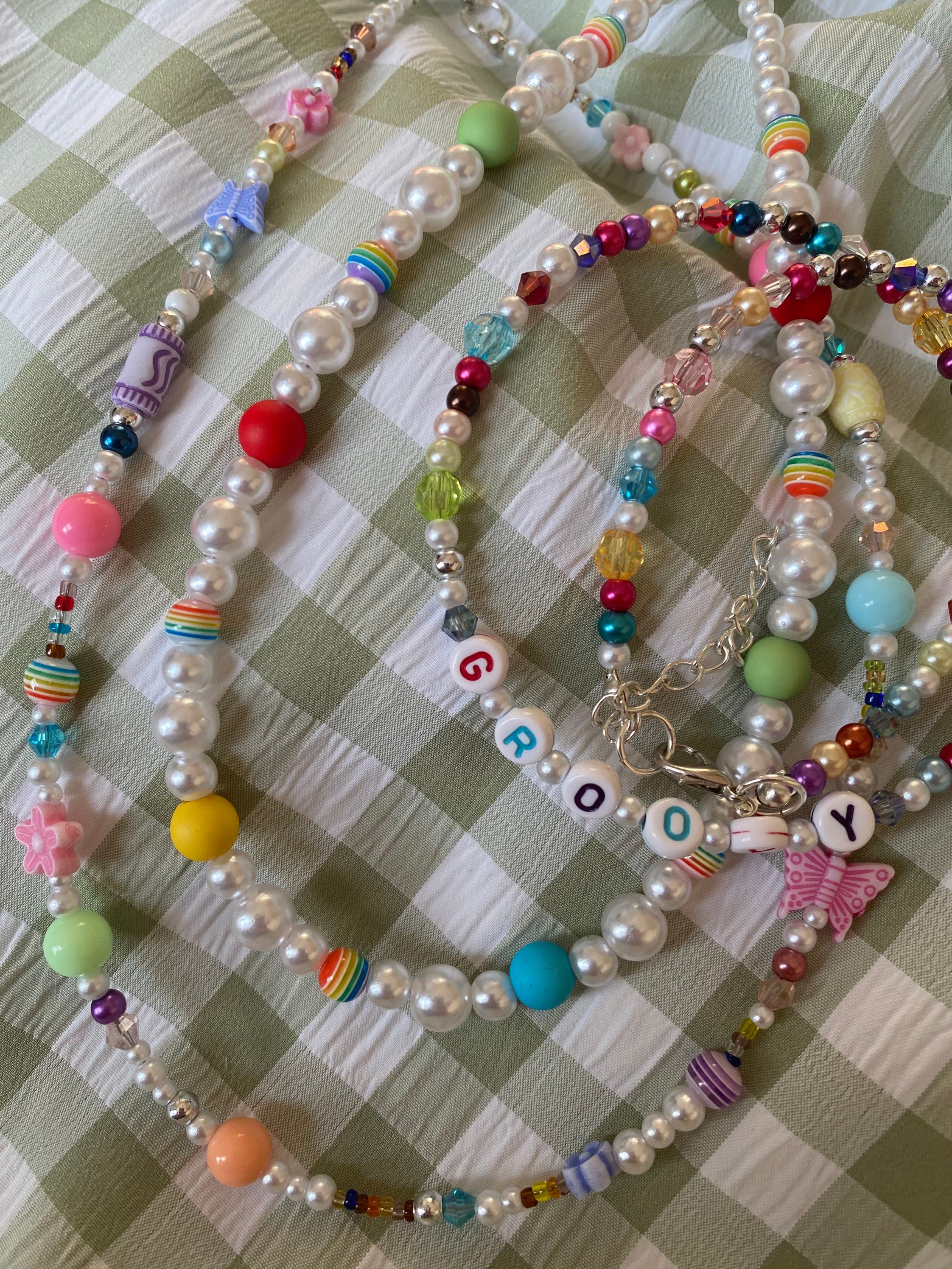 90s Inspired Necklace Made to order Colourful beaded Etsy