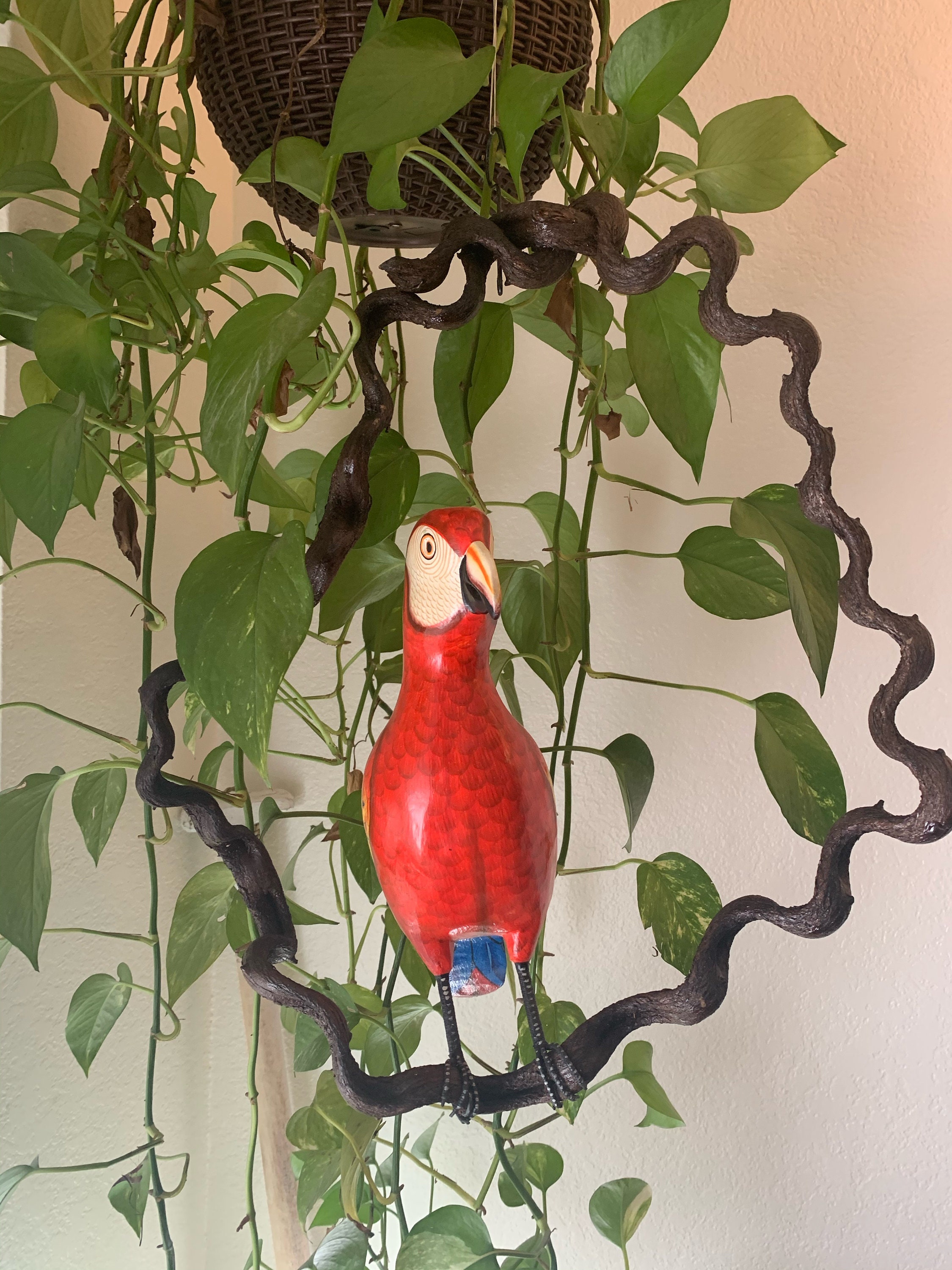 macaw parrot statue