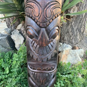 Lono and Kanaloa Hawaiian Tiki Wood Carving Bar Patio Decor 39x 6 - Etsy