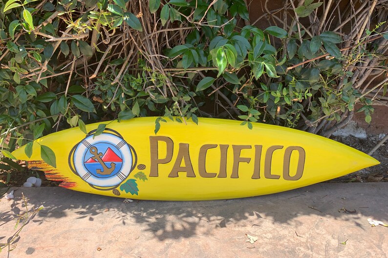 Pacifico Surfboard Tropical Wall Plaque 39x 10 Etsy