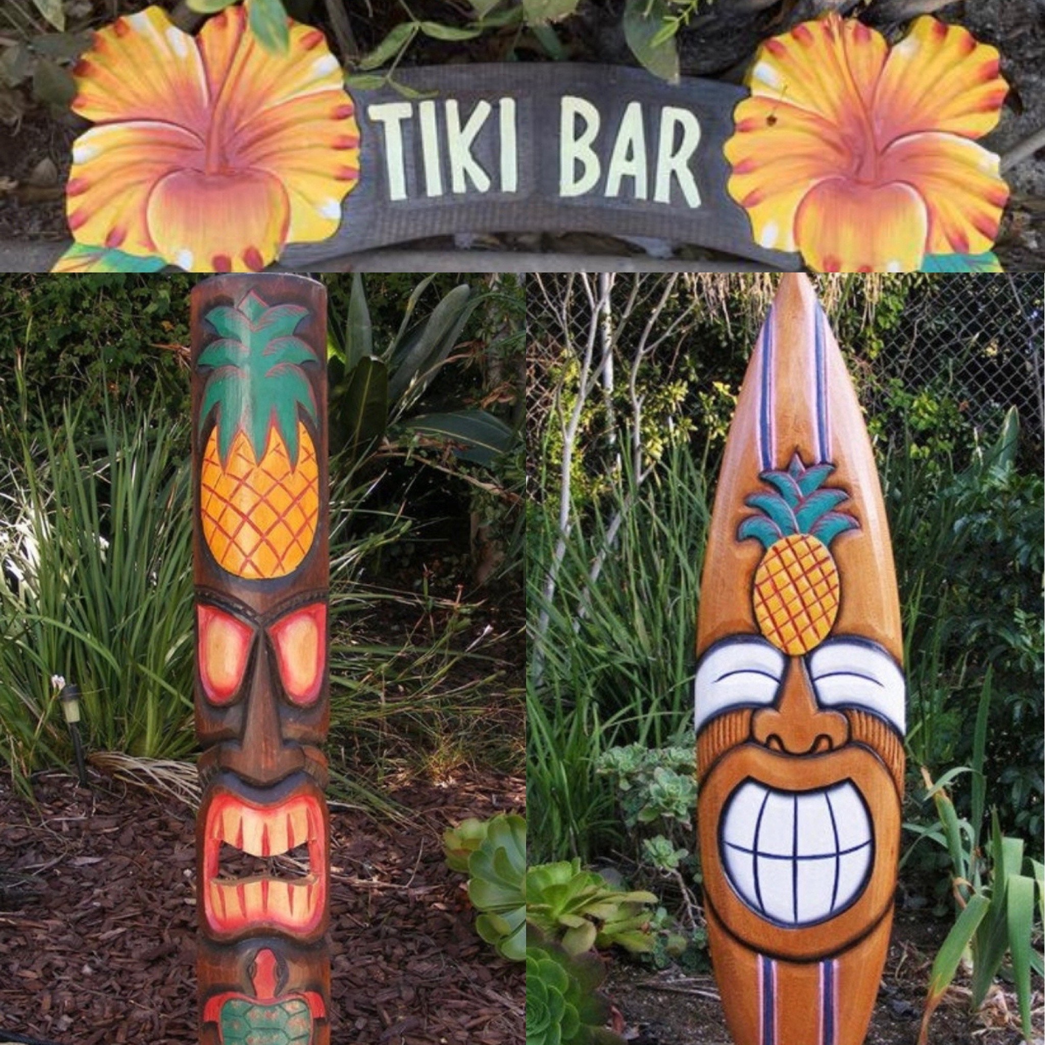 Pineapple Tiki Bar Start Up Kit Tiki Bar Sign Tiki Totem Etsy