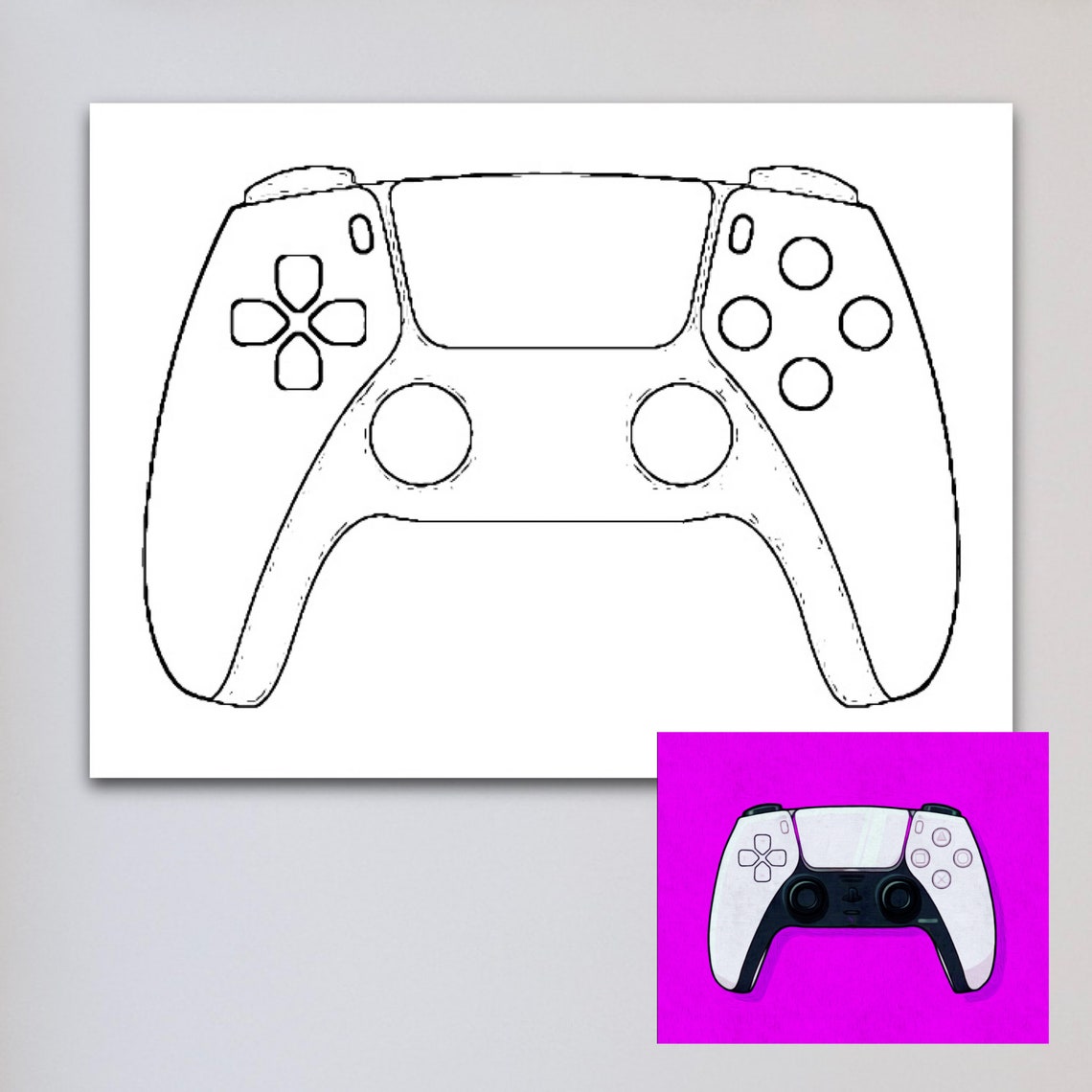 PS5 Paint and Sip Pre Drawn Canvas PlayStation 5 DIY Etsy