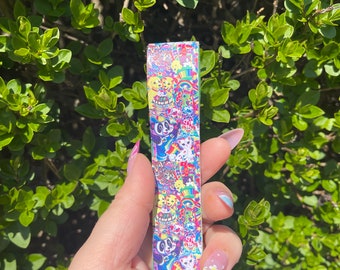 90s Neon Glitter Fob Keychain | Wristlet | Lanyard