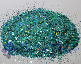 Teal Holographic Poly Glitter
